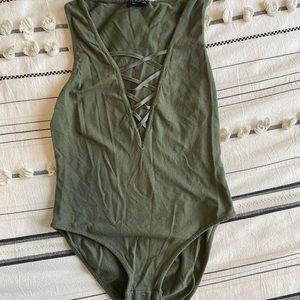 Army Green Top Shop Bodysuit